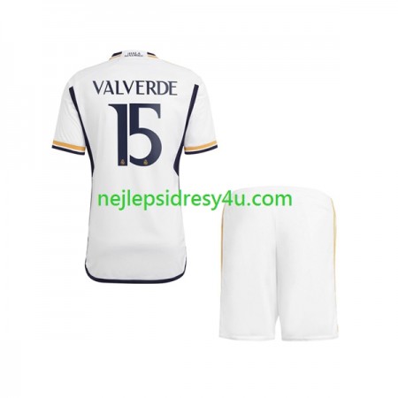 Fotbalový Dres Real Madrid Federico Valverde 15 Dětské Domácí 2023/24